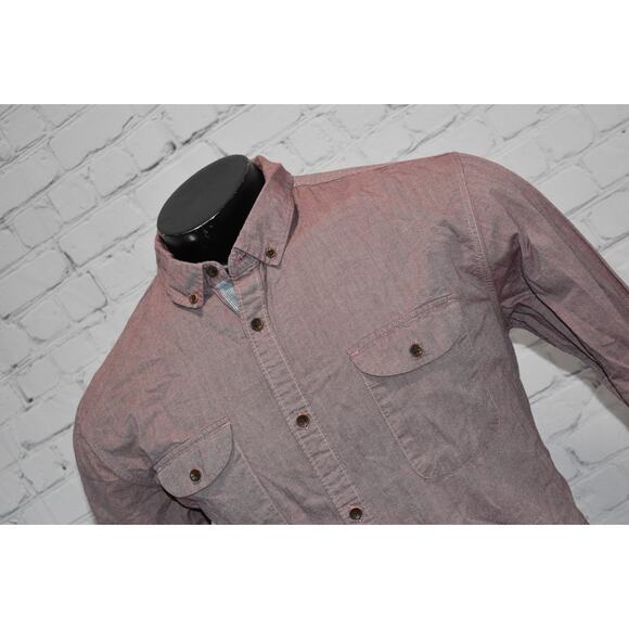 Vissla Button Down Shirt Mens Size XL Cotton Long Sleeve Maroon - Picture 1 of 9